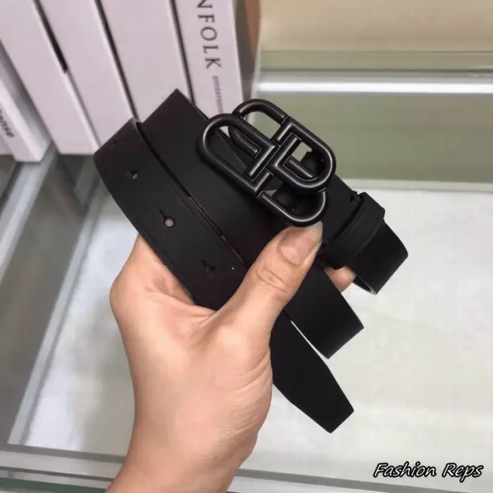 Balenciaga 20MM BB Monogram Metal Buckle Leather Belt