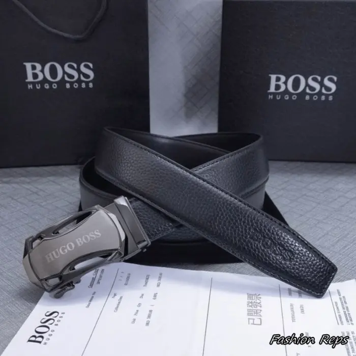 Hugo Boss 35MM Automatic Ratchet Plaque Grained Belt