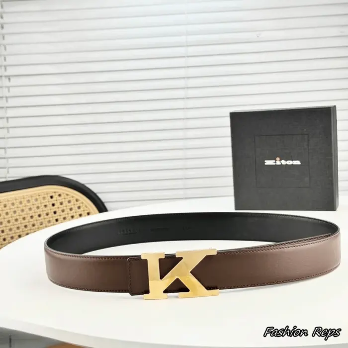 Kiton 35MM Men's Brown Smooth Leather Belt