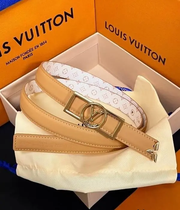 Louis Vuitton 20MM Rectangular Framed LV Circle Buckle Belt