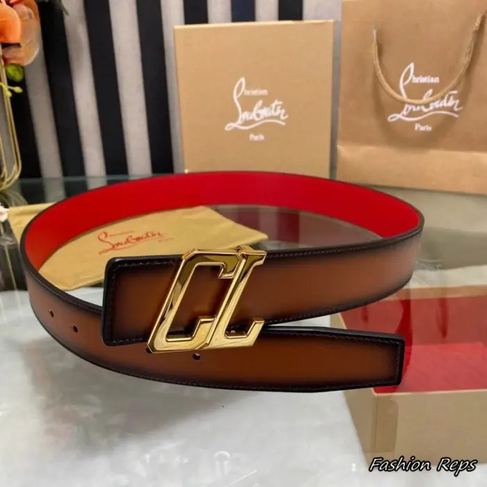 Christian Louboutin 38MM CL Logo Leather Belt In Different Buckle Colors