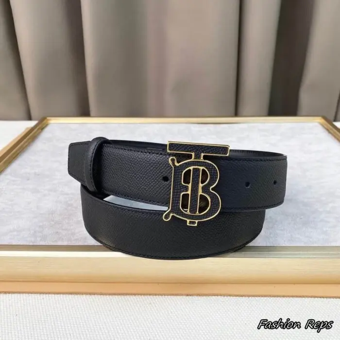 Burberry 35MM TB Monogram Grainy Leather Belt