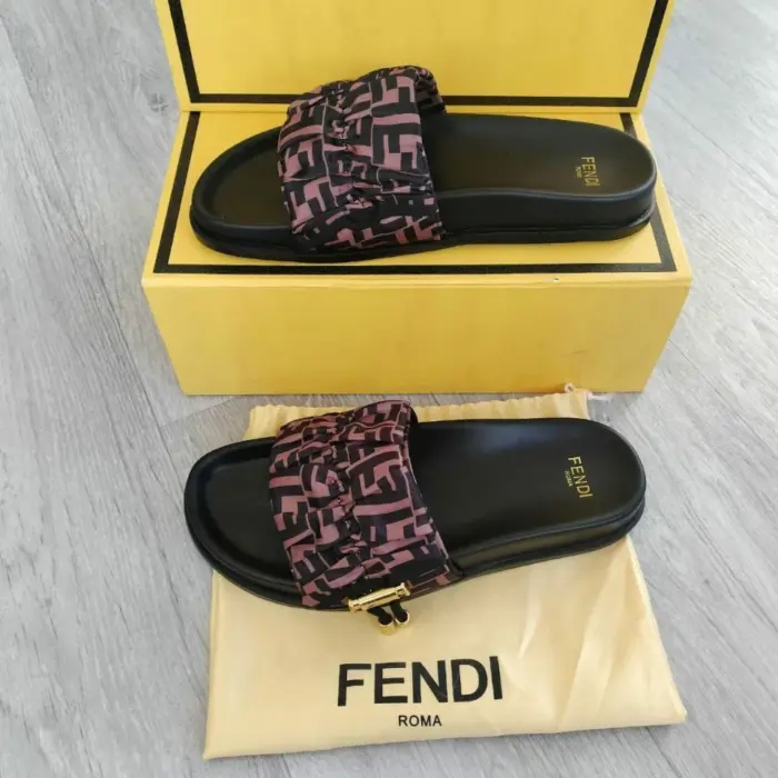 Fendi Women's FF Monogram Logo Sliders