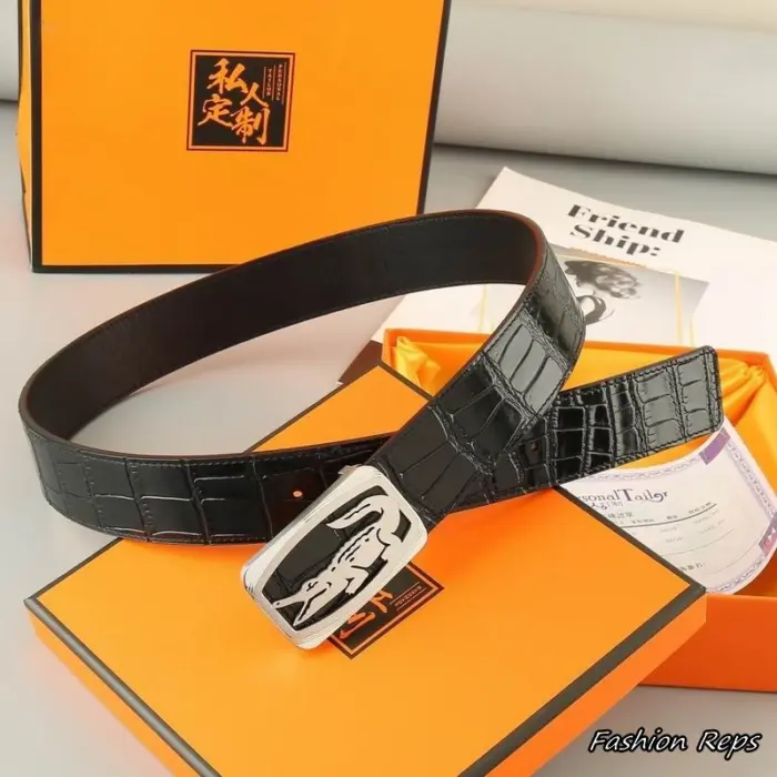 Lacoste 35MM Cut Out Crocodile Plaque Buckle Leather Belt In Different Buckle Colors