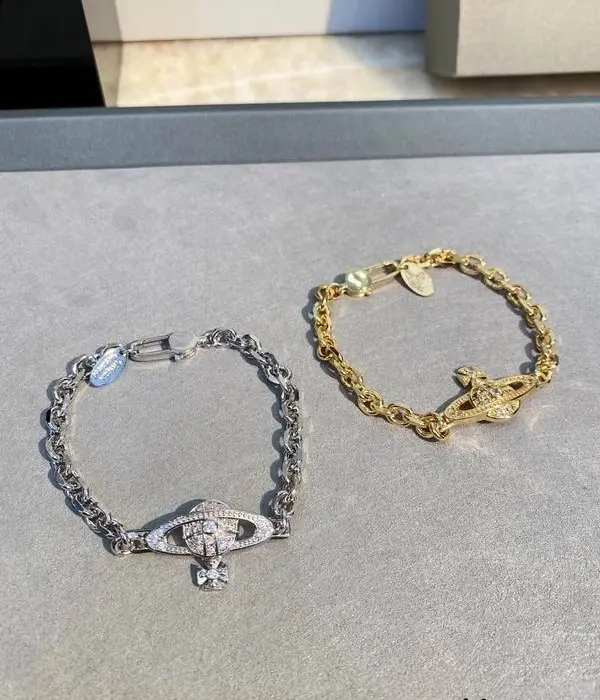 Vivienne Westwood Mini Bas Relief Chain Bracelet In 2 Colors