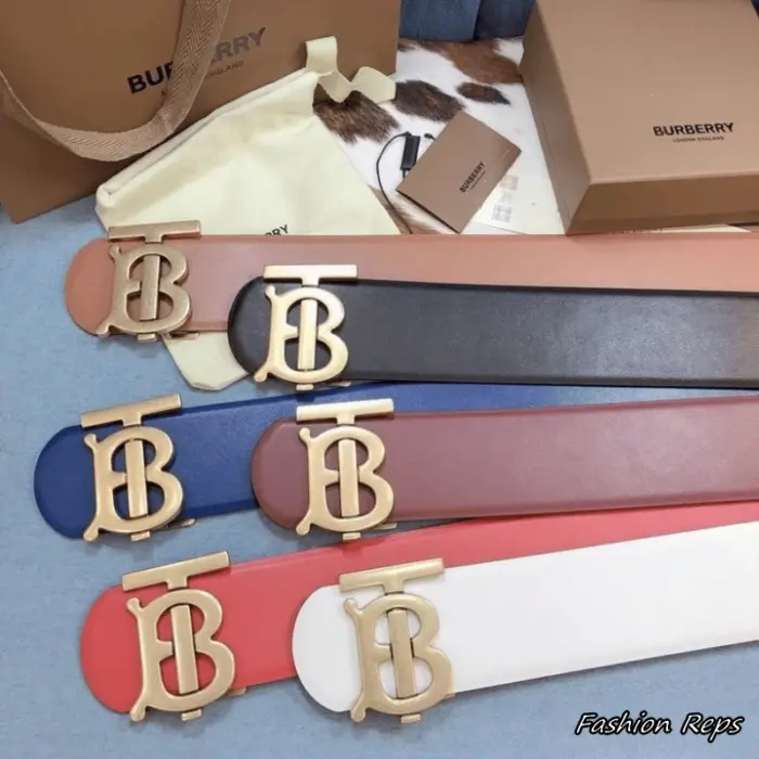 Burberry TB Monogram Leather Belts