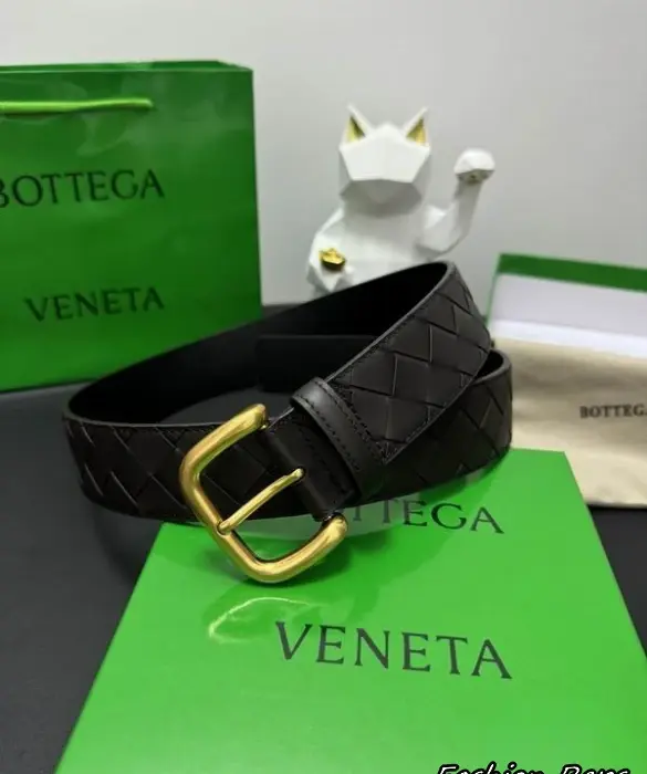Bottega Veneta 38MM Intrecciato Textured Leather Belt In Different Buckle Colors