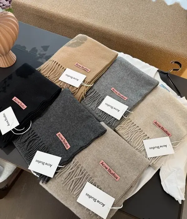 Acne Studios Narrow Wool Scarf In Multiple Colors