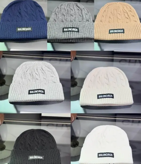 Balenciaga Cable Knit Logo Beanie In Different Colors