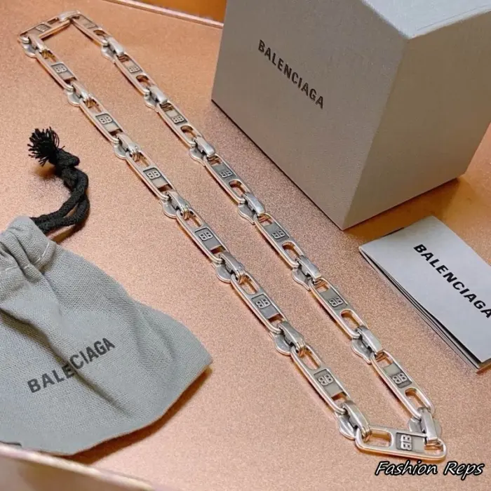 Balenciaga Zip Logo Debossed Zamac Necklace