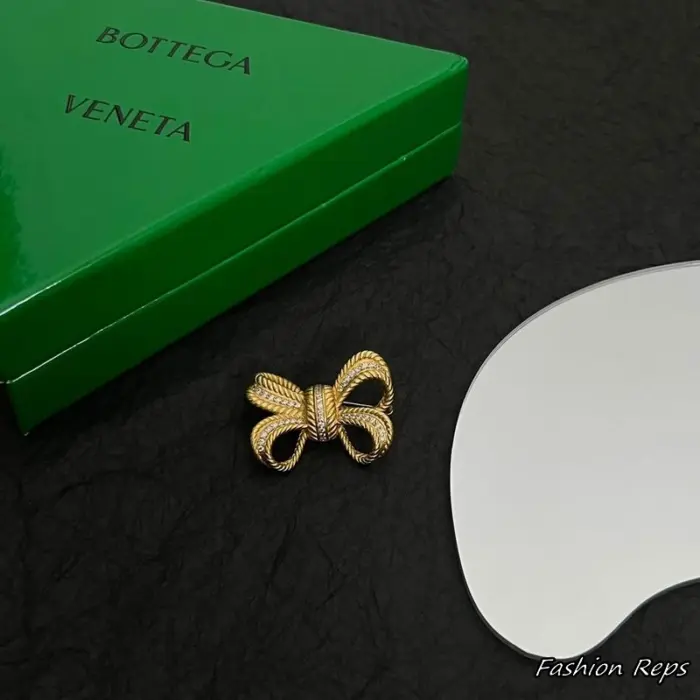 Bottega Veneta Crystal Embellished Bow Brooch