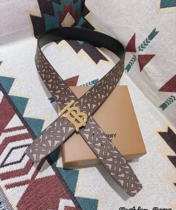 Burberry 34MM TB Monogram Print E Canvas Belt