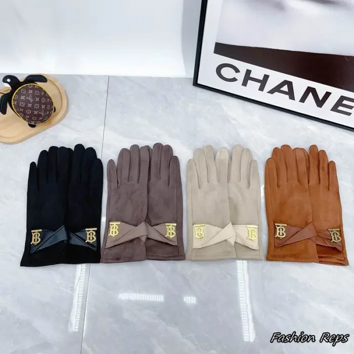 Burberry Monogram Motif Leather Gloves In Different Colors