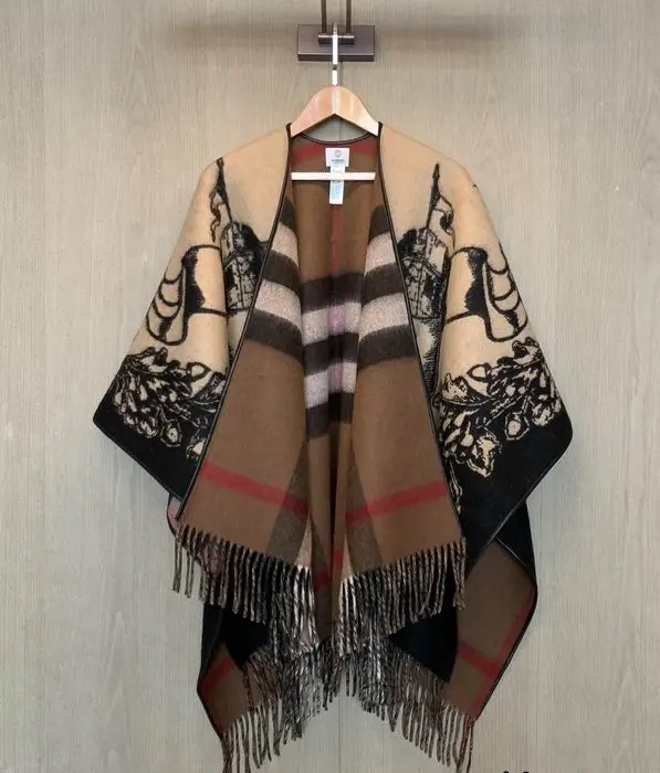 Burberry Gallant Knight Wool Cap Shawl