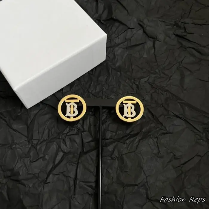 Burberry TB Monogram Circle Stud Earrings