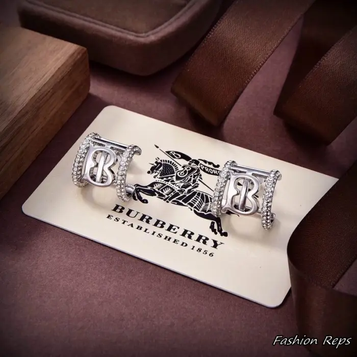 Burberry Crystal Detail Monogram Motif Earrings
