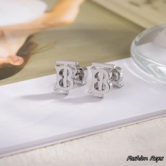 Burberry Monogram Motif Stud Earrings