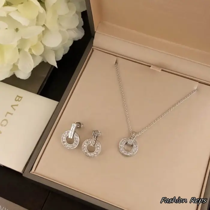 Bvlgari Openwork Pendant Necklace & Earrings Set