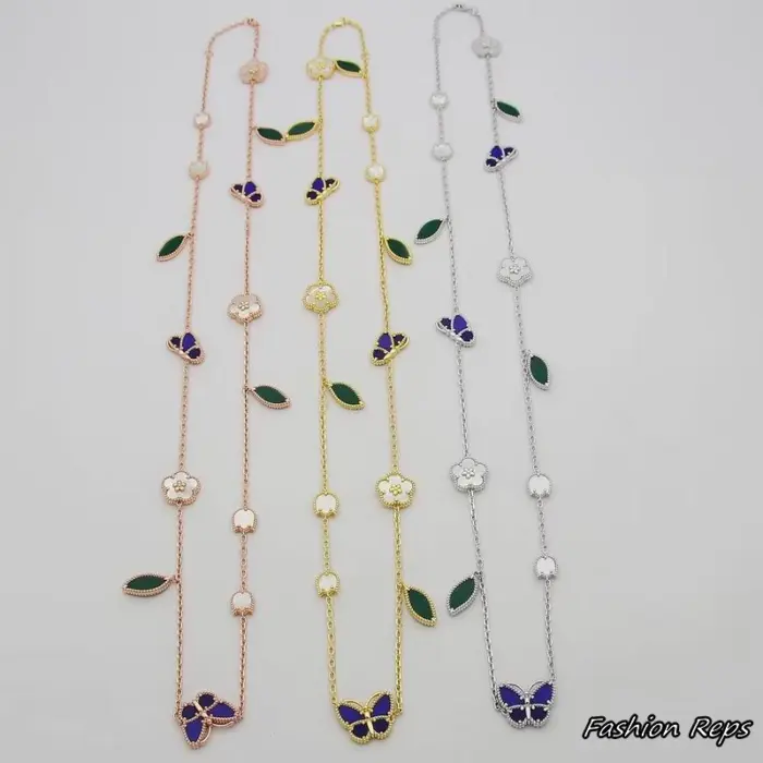 Van Cleef & Arpels Lucky Spring Butterfly Long Necklace In Different Colors