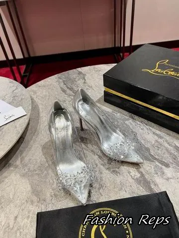 Christian Louboutin Women's Heels With Crystal Embellishment At The Pointed Toes In 2 Colors