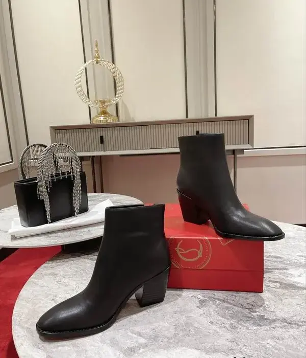 Christian Louboutin Women's Classic Boots With Decorative Side Zipper Detail