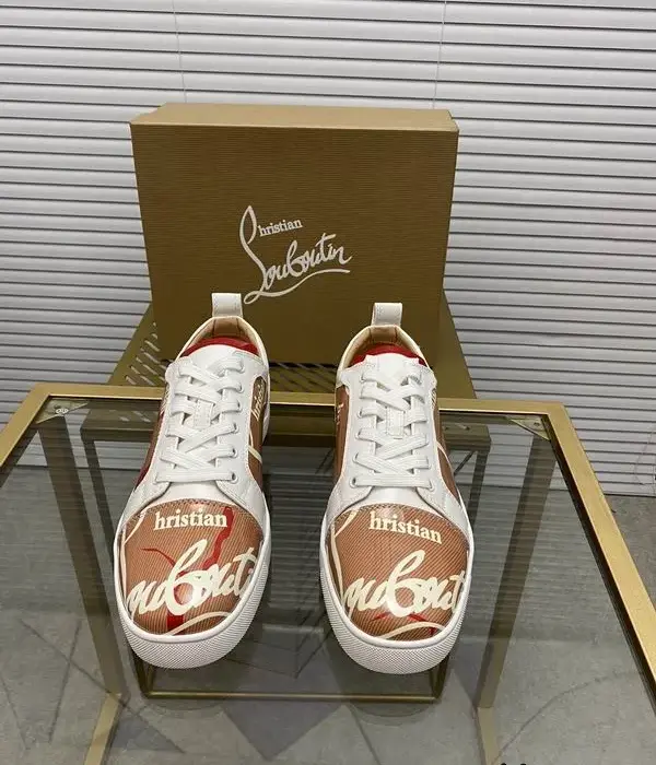 Christian Louboutin Low Top Trainers With Cursive Logo Printed Upper
