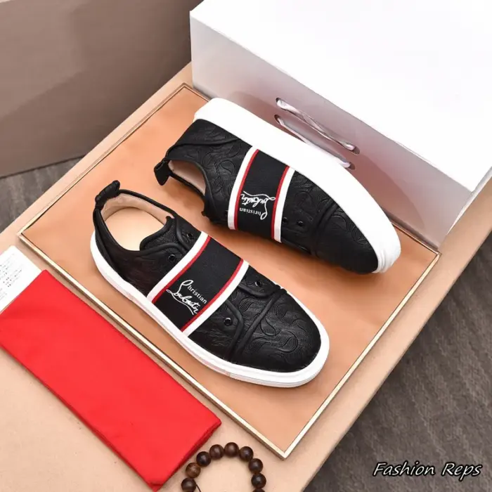 Christian Louboutin Adolescenza Embossed Slip On Sneakers In 2 Colors