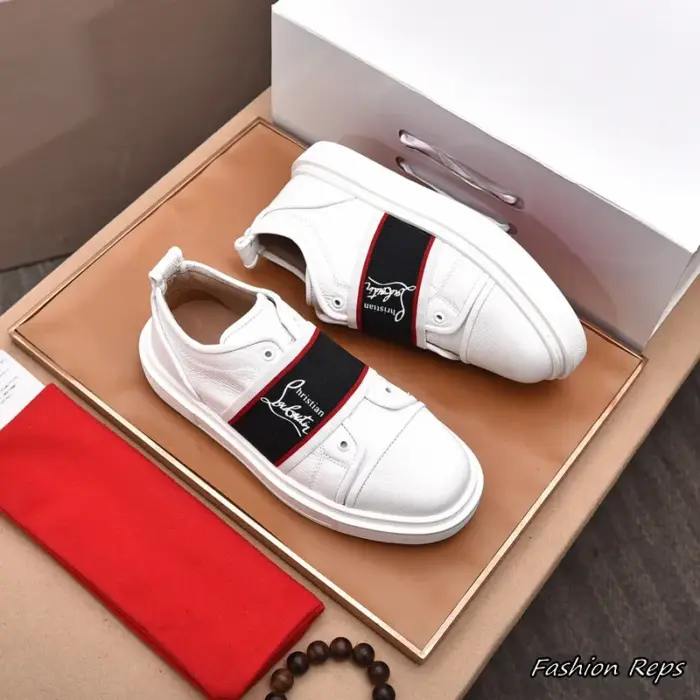 Christian Louboutin Men's Adolescenza Sneakers With Elastic Strap Across The TopIn 2 Colors