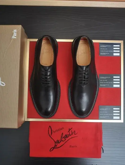 Christian Louboutin Men's Dress Shoes With Pebbled Welt Design In 2 Colors