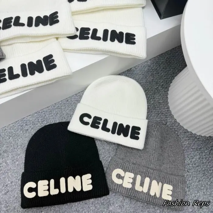 Celine Embroidered Ribbed Toque Beanies In Different Colors