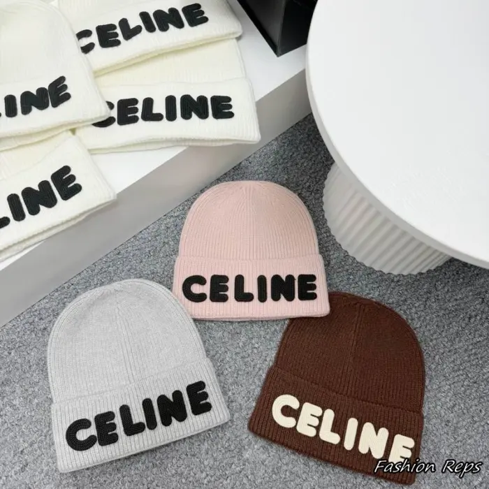 Celine Embroidered Ribbed Toque Beanies In Multiple Colors
