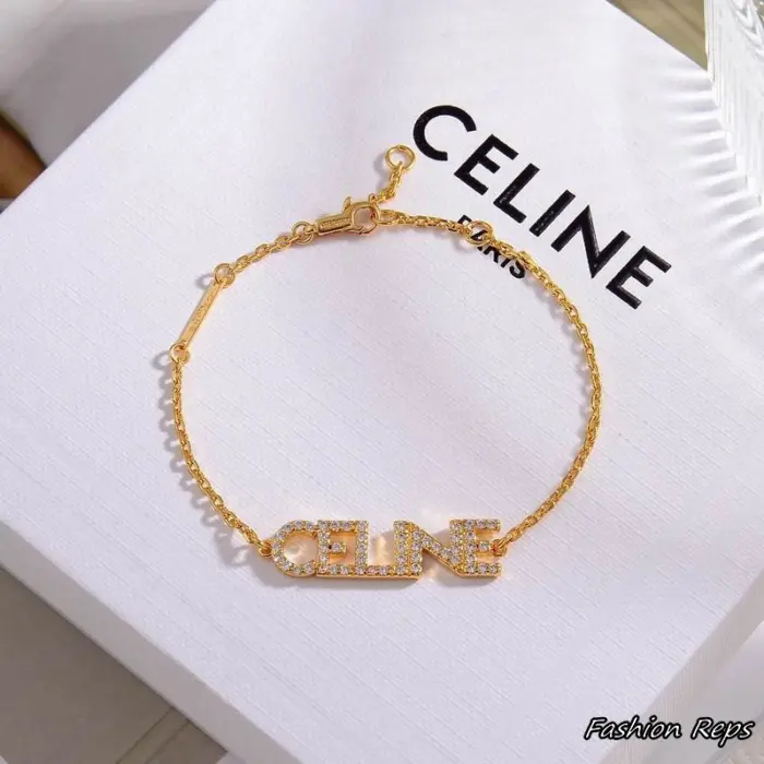 Celine Typo Strass Bracelet