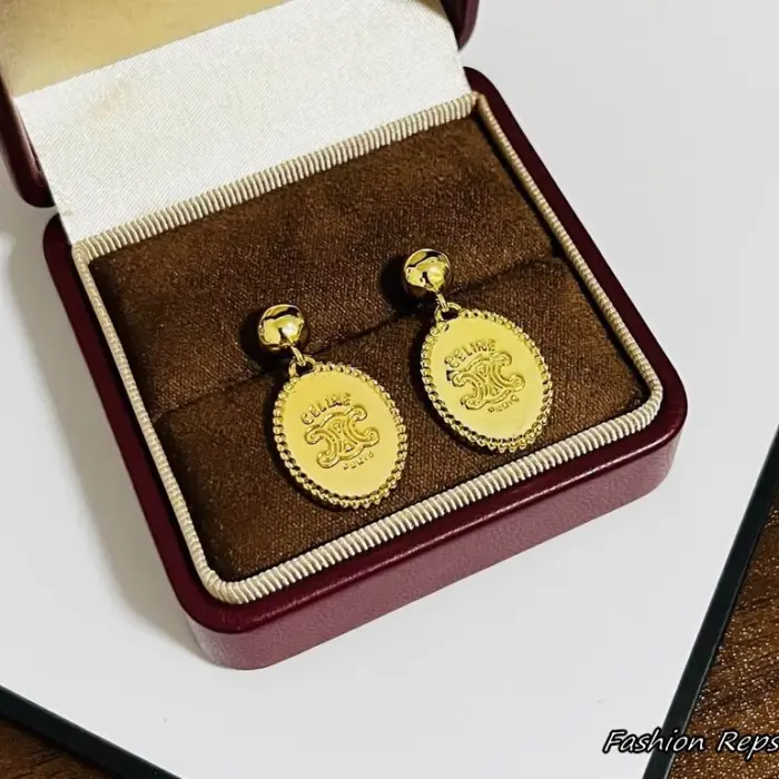 Celine Triomphe Medal Earrings