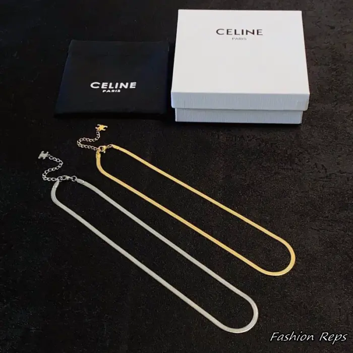 Celine Chain Triomphe Charm Necklace In 2 Colors