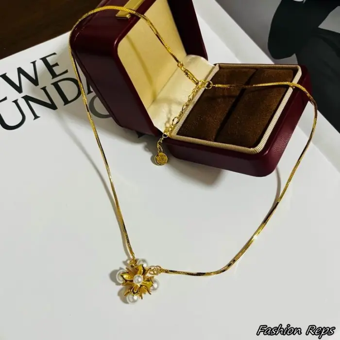 Celine Faux Pearl Flower Necklace