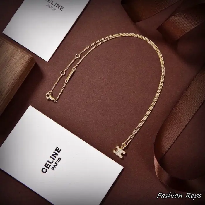 Celine Triomphe Rhinestone Necklace