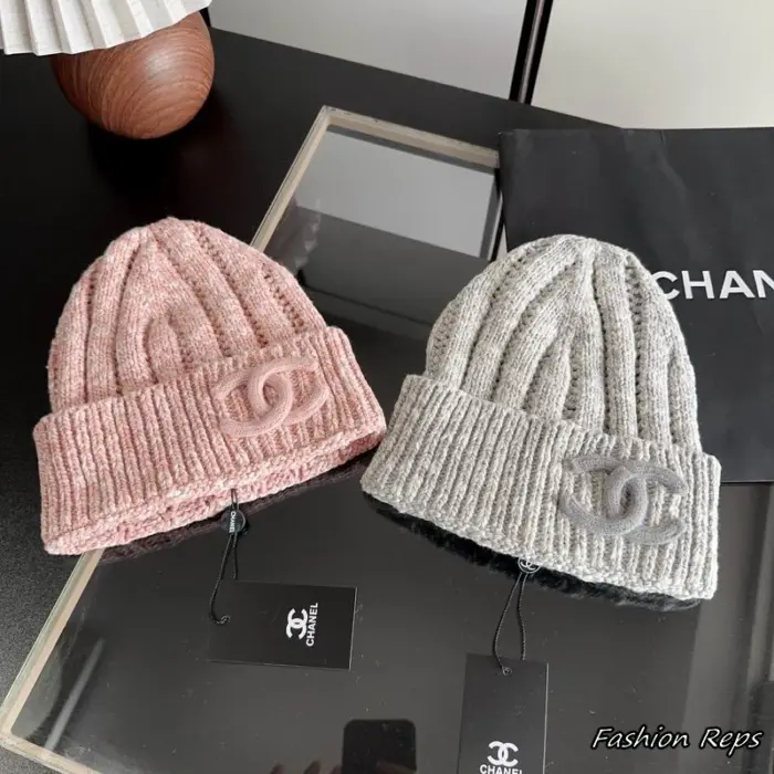Chanel Interlocking CC Ribbed Knit Beanies In 2 Colors