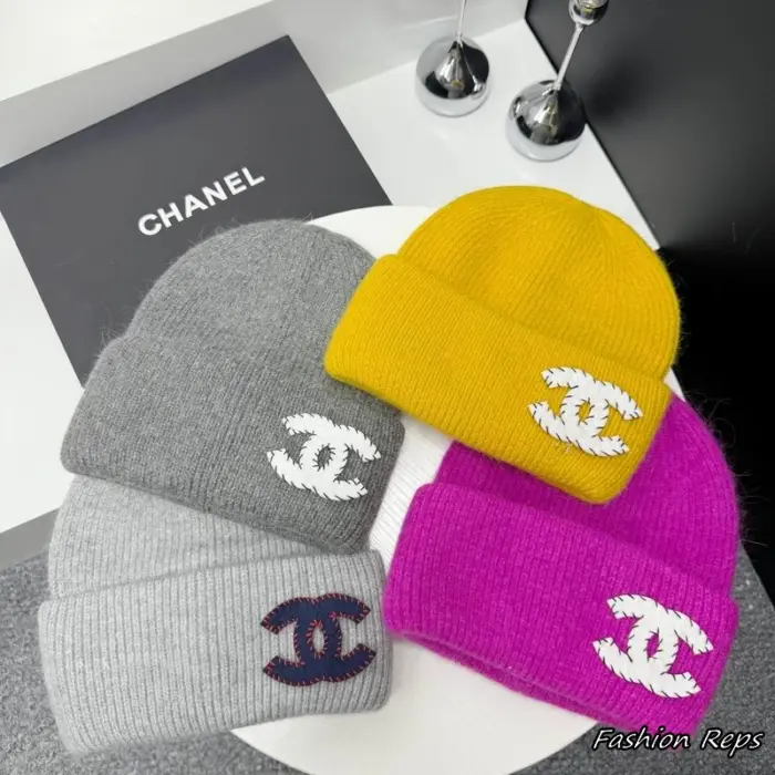 Chanel Blanket Stitch Border CC Logo Toque Beanies In Different Colors