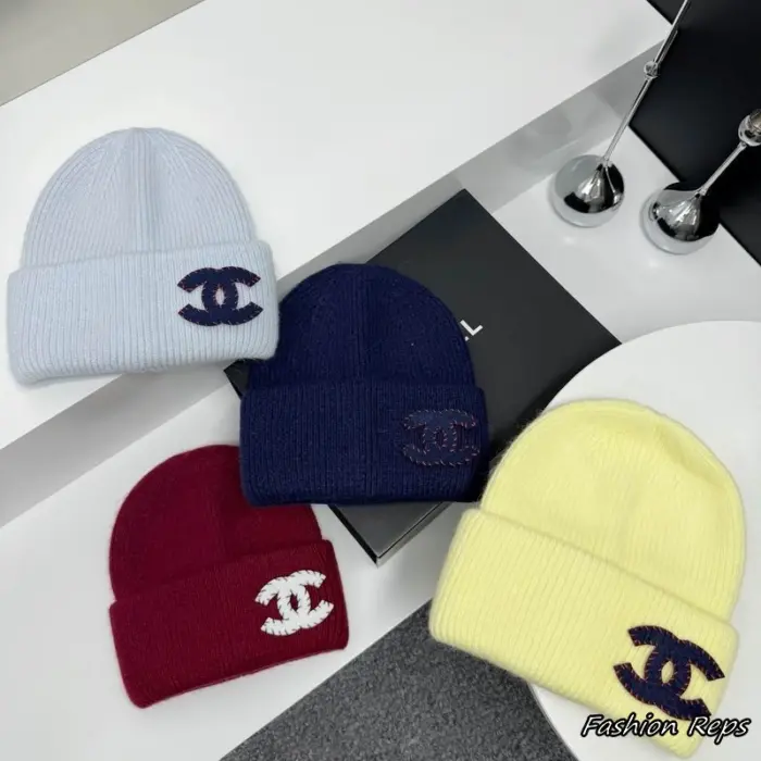 Chanel Blanket Stitch Border CC Logo Toque Beanie In Different Colors