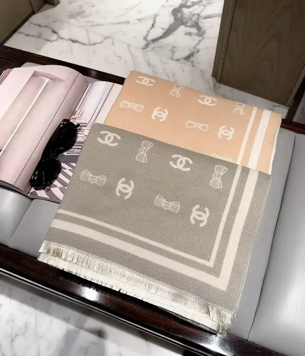 Chanel Jacquard Scarf In 2 Colors