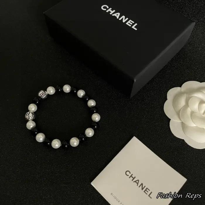 Chanel Faux Pearl Resin Bead Bracelet