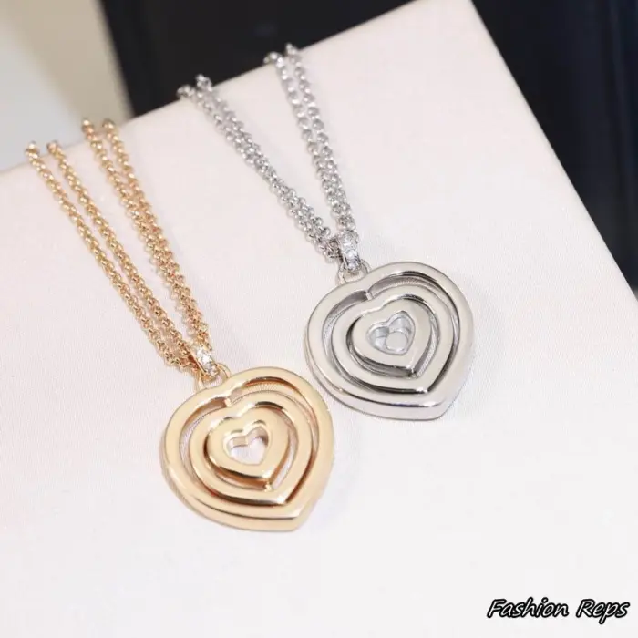 Chopard Happy Diamonds Icons Concentric Heart Pendants Necklace In 2 Colors