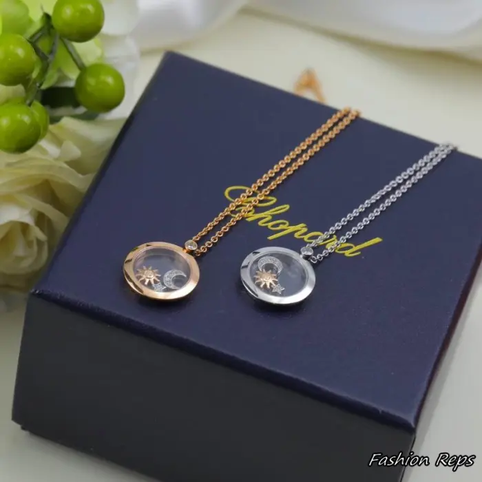 Chopard Happy Sun & Moon & Stars Pendant Necklace In 2 Colors