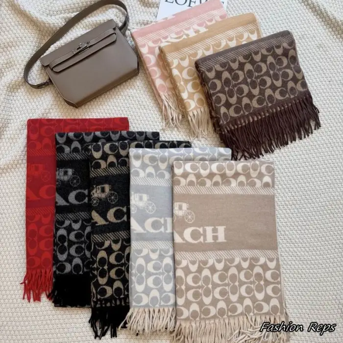 Coach Signature All Over Monogram Pattern Scarf In Multiple Colors