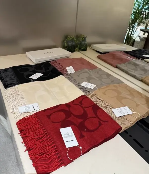 Coach Signature Monogram Scarfs With Classic Repeating C Pattern In Multiple Colors