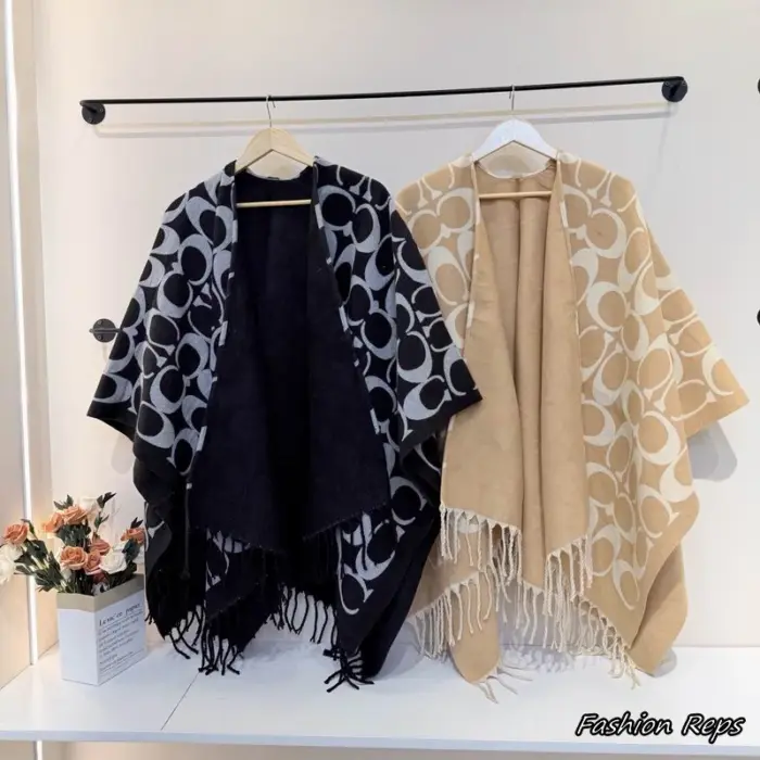 Coach Reversible Monogram Pattern Scarfs In 2 Colors