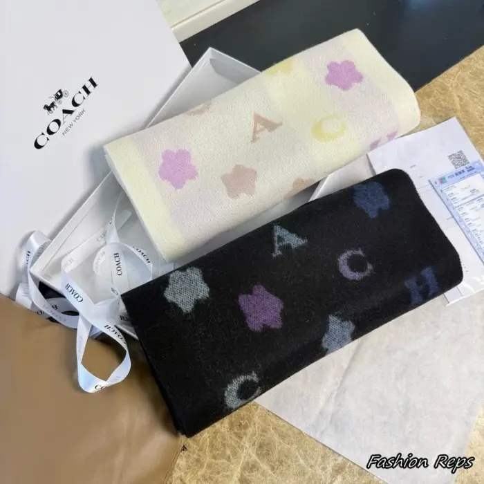 Coach Star & Stripe Print Scarfs In 2 Colors