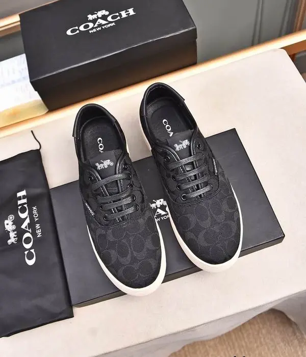Coach Signature Jacquard Skate Sneakers With White Sole