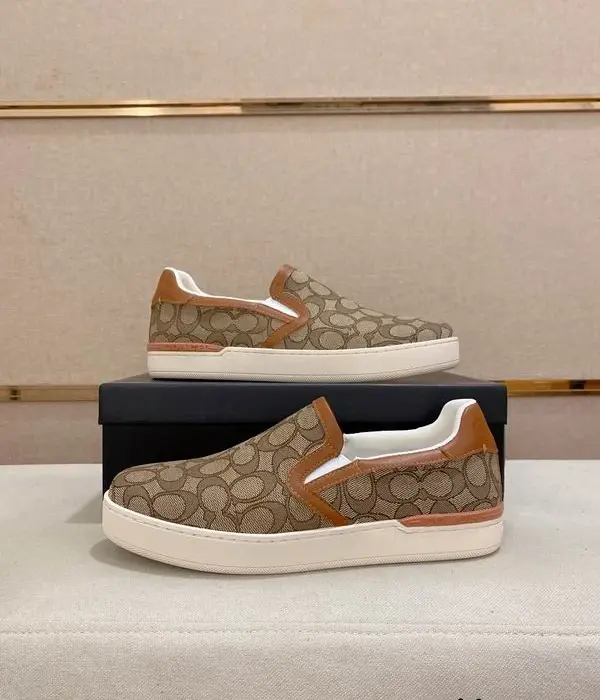 Coach Slip On Monogram Canvas Sneakers