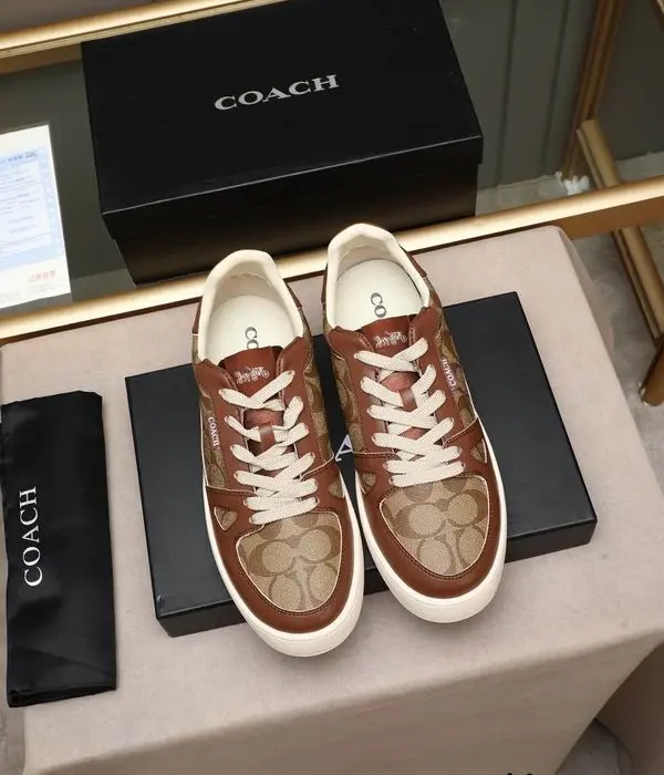 Coach Brown Monogram Pattern Trainers